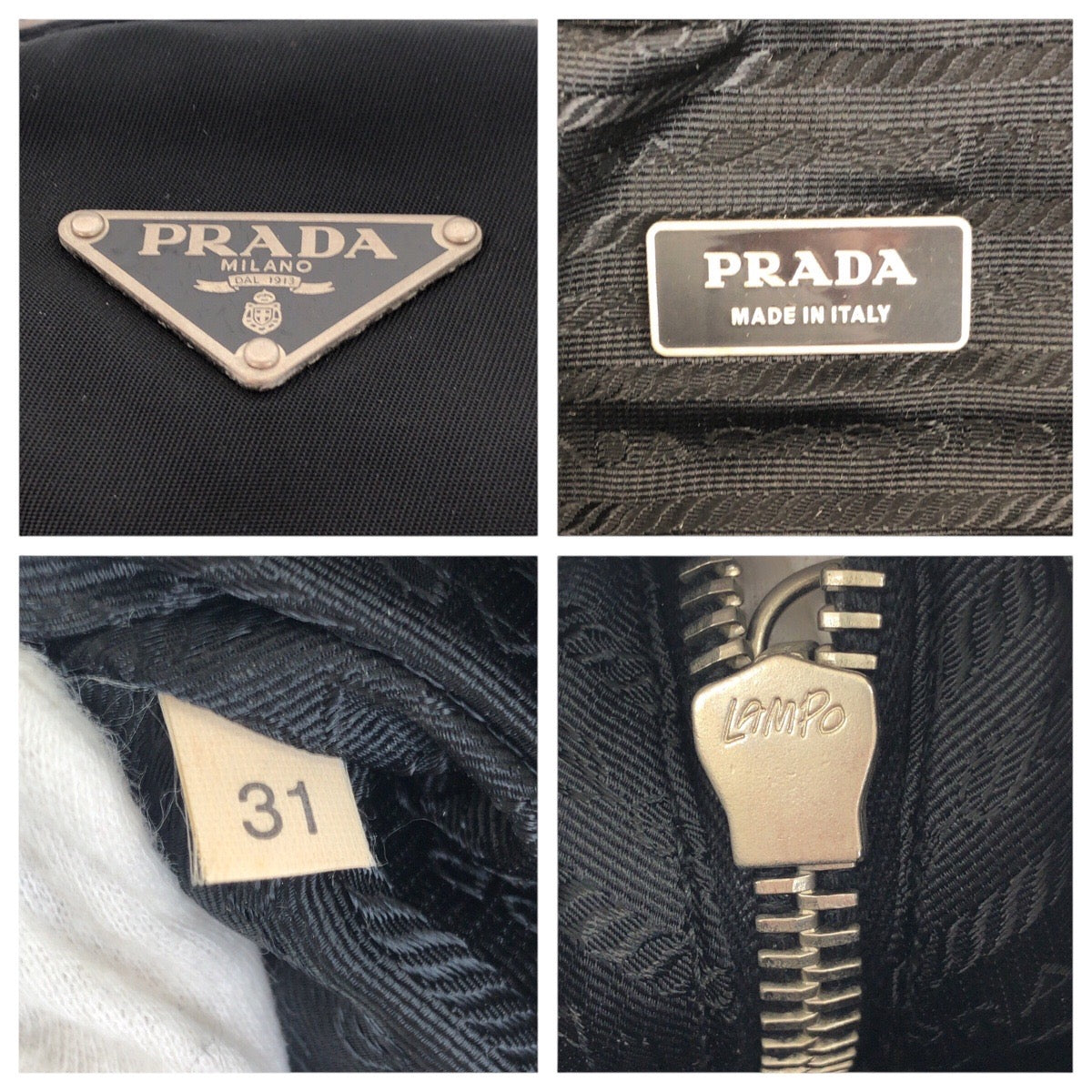 20825
PRADA プラダ テスート 三角ロゴプレート ブラック 黒 シルバー金具 ナイロン / レザー ハンドバッグ ミニボストンバッグ レディース AB31
