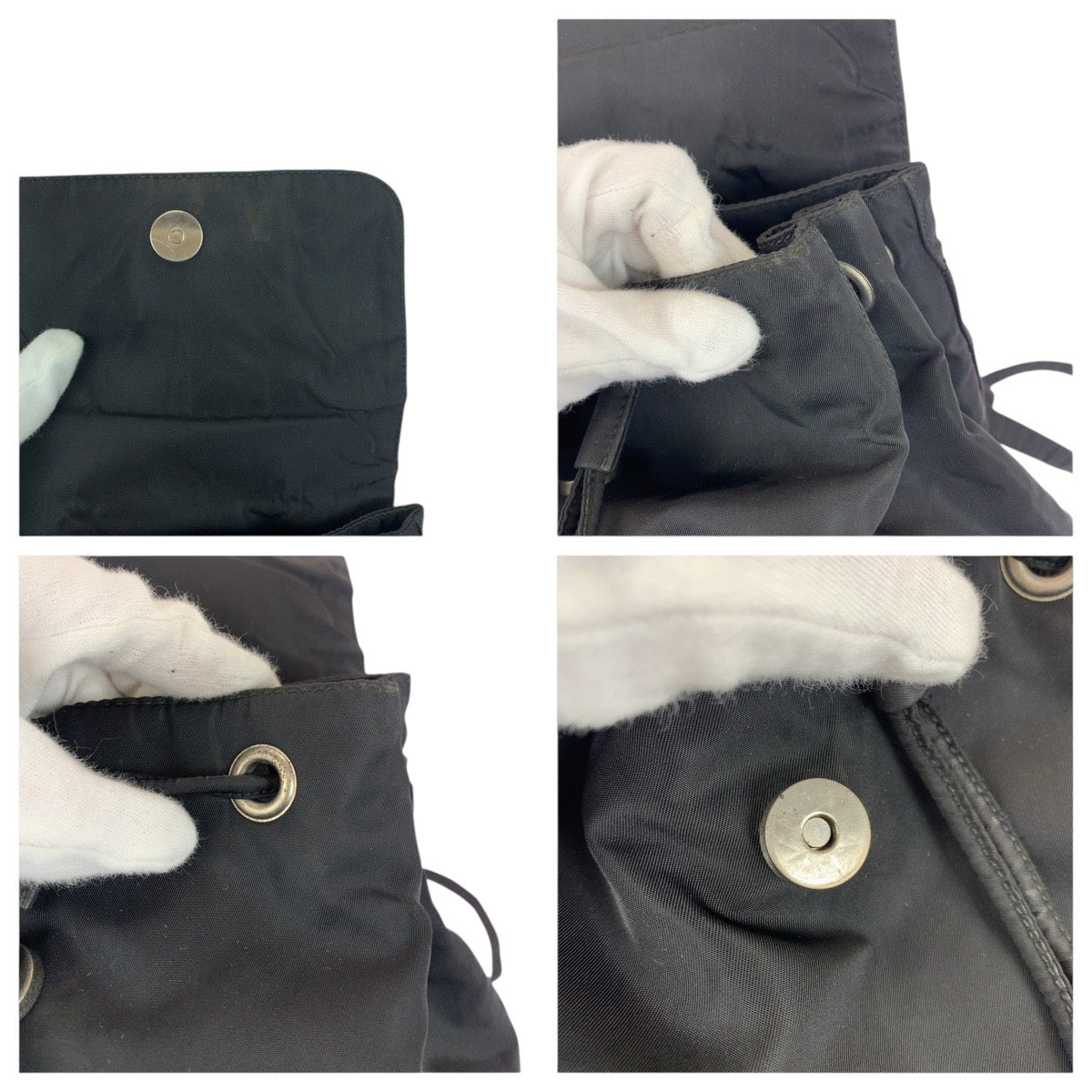 20826
PRADA プラダ テスート 三角ロゴプレート ブラック 黒 シルバー金具 ナイロン リュック・デイパック バックパック レディース ABP42