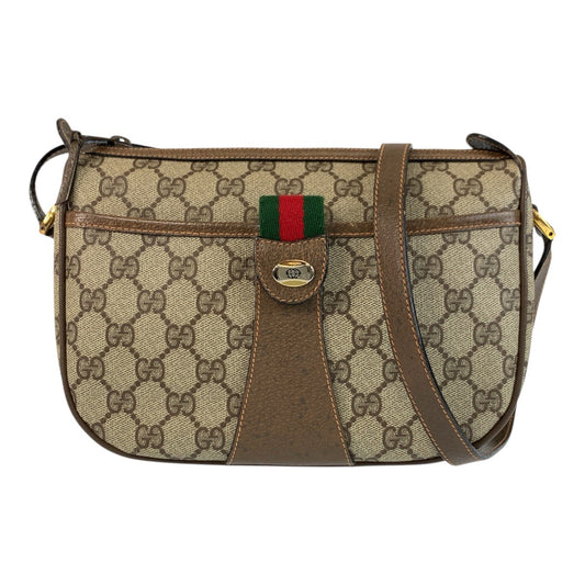 20829
GUCCI グッチ ヴィンテージ シェリーライン ベージュ ブラウン ゴールド金具 GGスプリームキャンバス / レザー 89 02 032 ショルダーバッグ ポシェット レディース ABP42