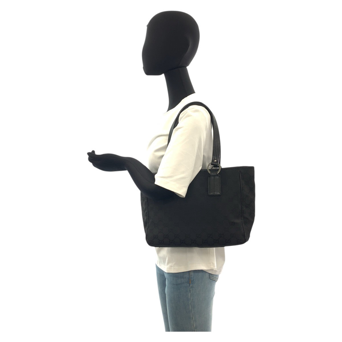 20830
GUCCI グッチ ブラック 黒 GGキャンバス / レザー 113019 トートバッグ ショルダーバッグ レディース AB31