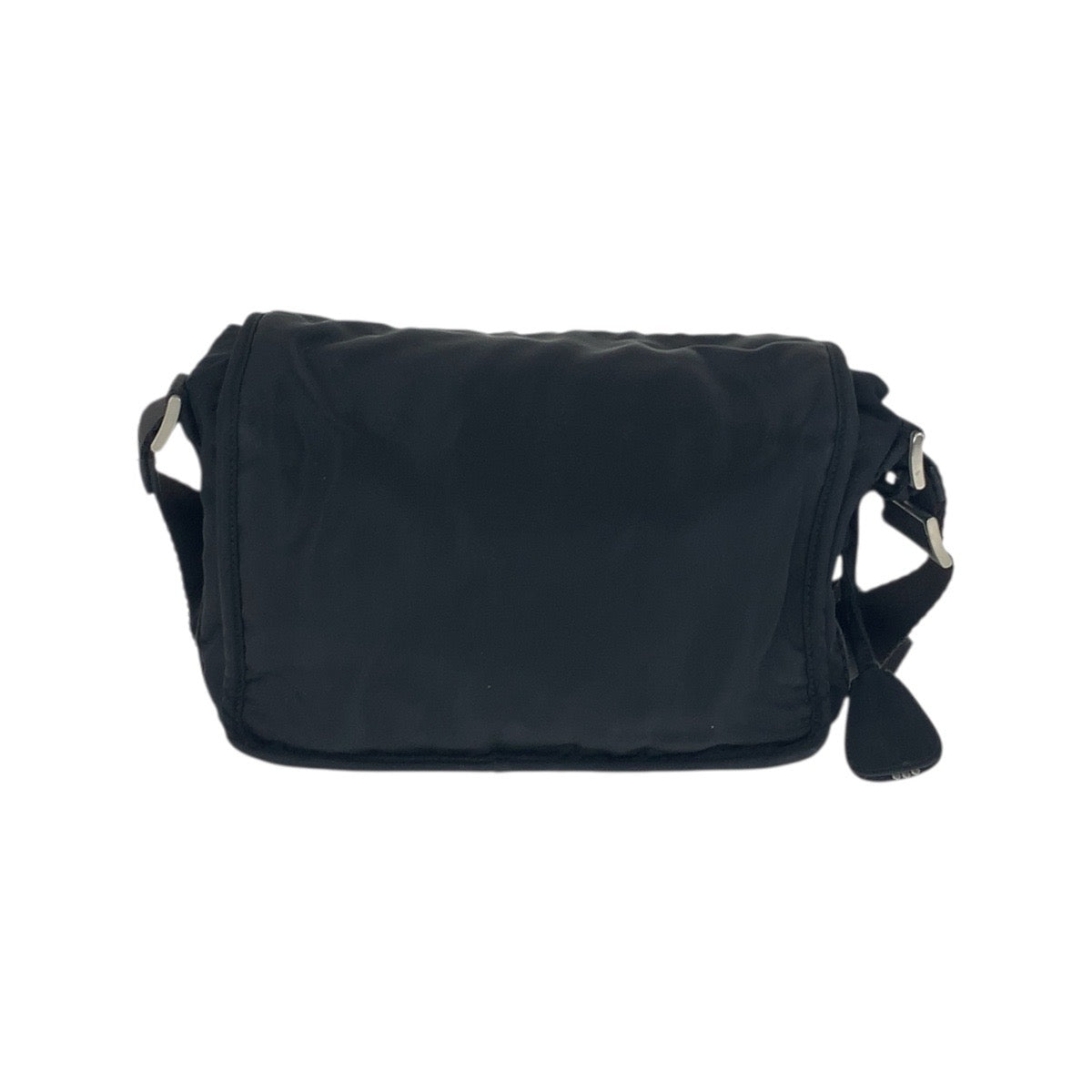 20831
PRADA プラダ テスート 三角ロゴプレート ブラック 黒 シルバー金具 ナイロン ショルダーバッグ ポシェット レディース AB37