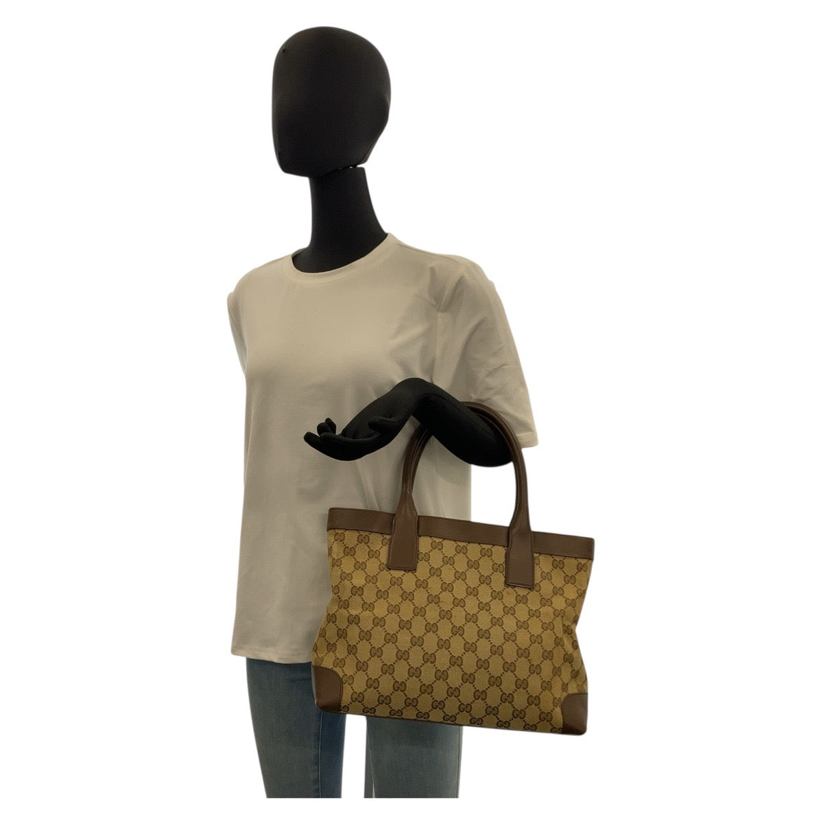 20832
GUCCI グッチ ブラウン ベージュ ゴールド金具 GGキャンバス / レザー 002 1199 トートバッグ ハンドバッグ レディース AB28