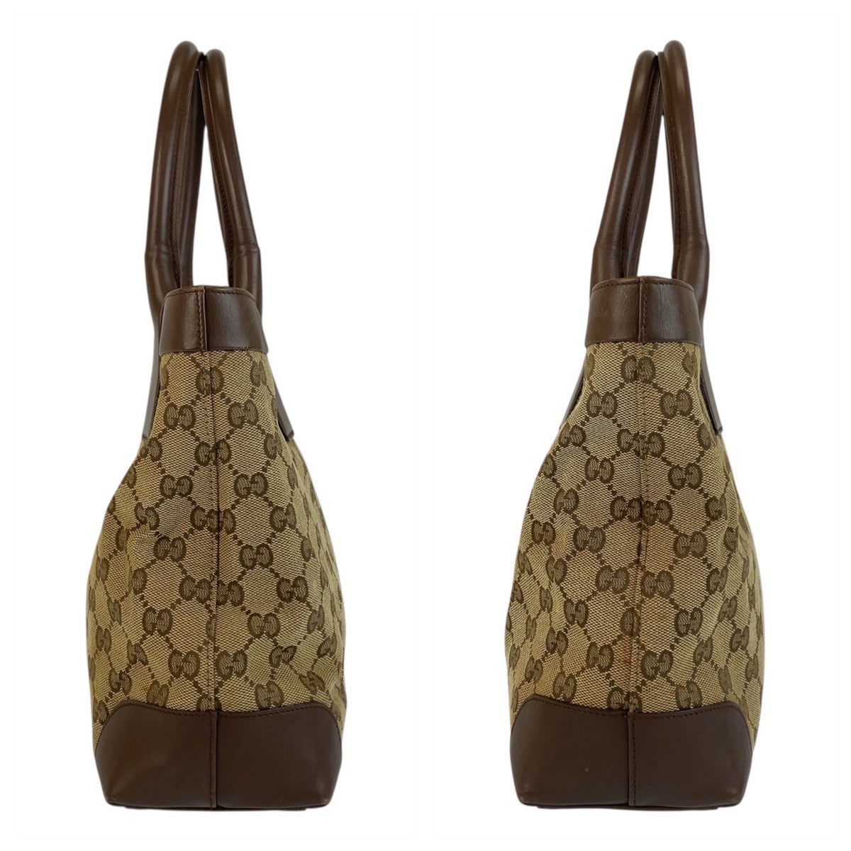 20832
GUCCI グッチ ブラウン ベージュ ゴールド金具 GGキャンバス / レザー 002 1199 トートバッグ ハンドバッグ レディース AB28