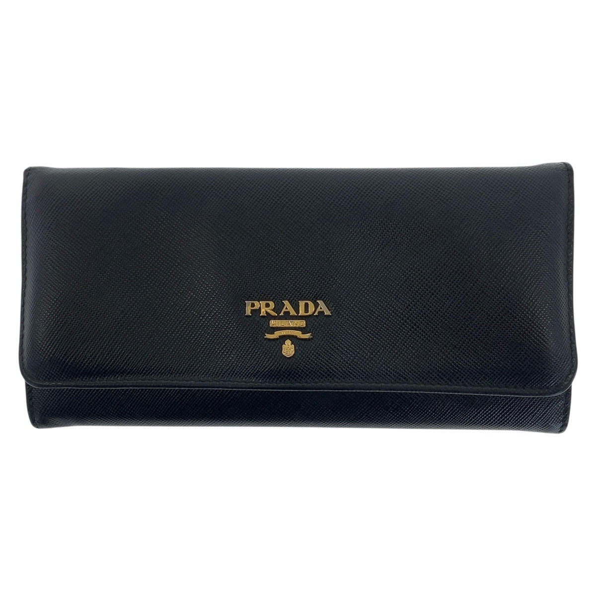 20834
PRADA プラダ サフィアーノ ブラック 黒 ゴールド金具 レザー 長財布 ロングウォレット レディース AB11