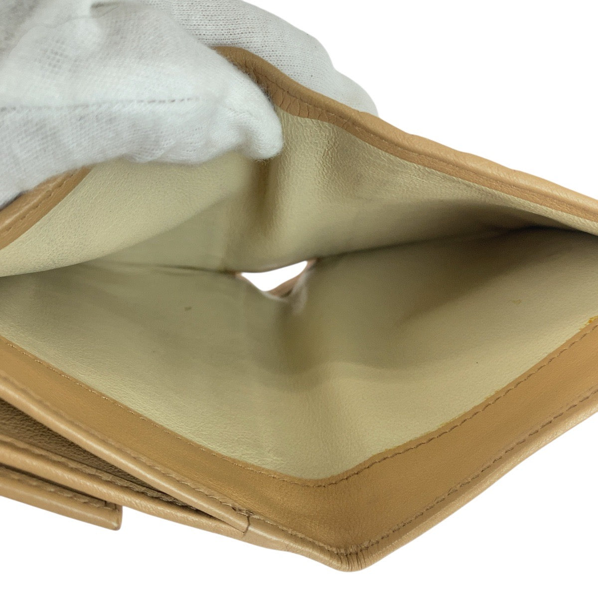 20835
BVLGARI ブルガリ チャンドラ ベージュ ゴールド金具 ツイード / レザー 12661695 折り財布 コンパクトウォレット レディース AB9