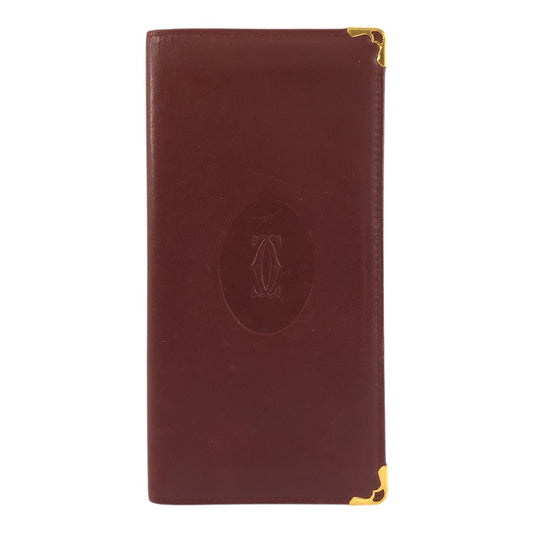 20839
CARTIER カルティエ マストライン ボルドー ゴールド金具 レザー 長財布 札入れ レディース AB9