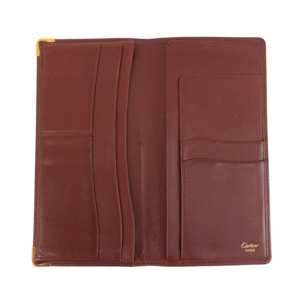 20839
CARTIER カルティエ マストライン ボルドー ゴールド金具 レザー 長財布 札入れ レディース AB9