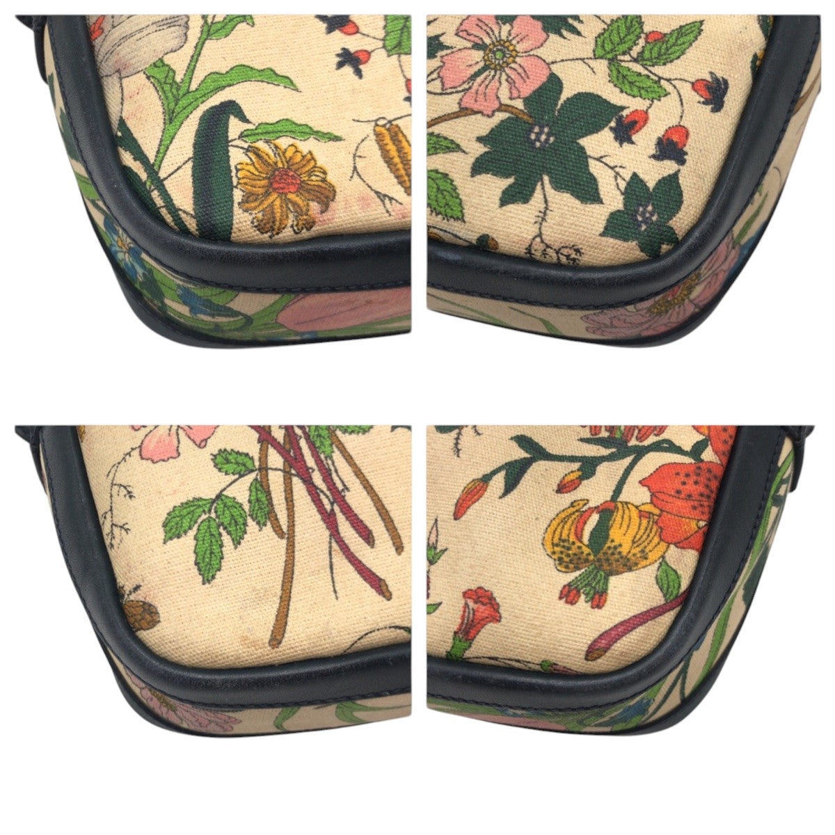 20841
GUCCI グッチ ヴィンテージ オールドグッチ フローラ ベージュ ネイビー キャンバス 007.29 ショルダーバッグ レディース AB28