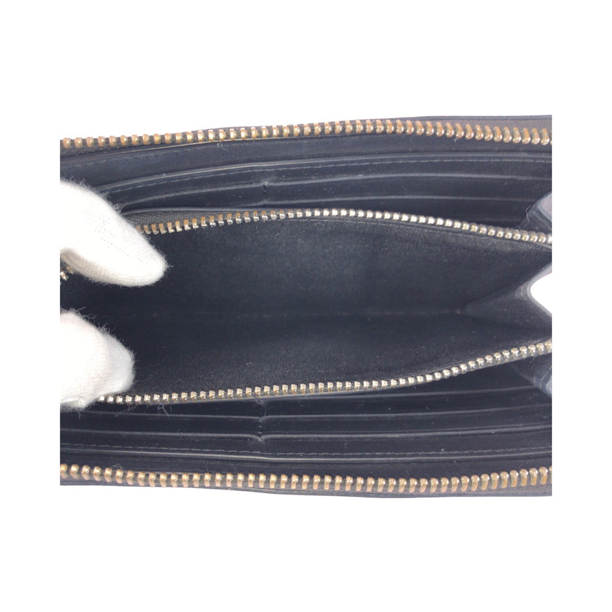 20842
BURBERRY バーバリー チェック柄 ブラック 黒 シルバー金具 PVC 長財布 ラウンドファスナー メンズ ABP21