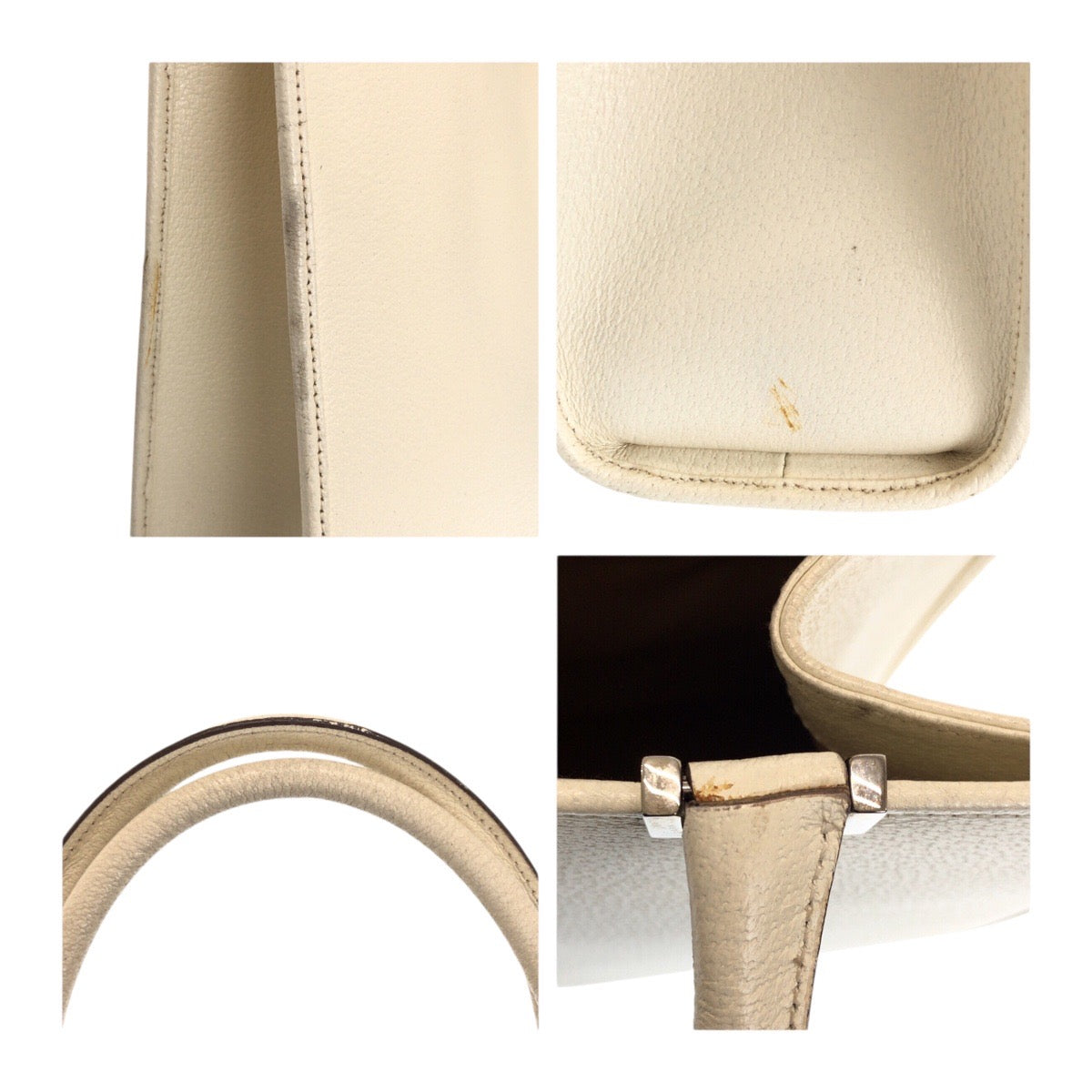 20843
GUCCI グッチ ジャッキー ホワイト アイボリー シルバー金具 レザー 002 1064 トートバッグ ハンドバッグ レディース AB42