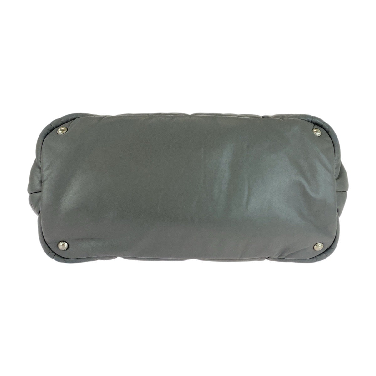 20844
PRADA プラダ 三角ロゴプレート ナッパボンバー グレー シルバー金具 レザー トートバッグ ハンドバッグ レディース AB56