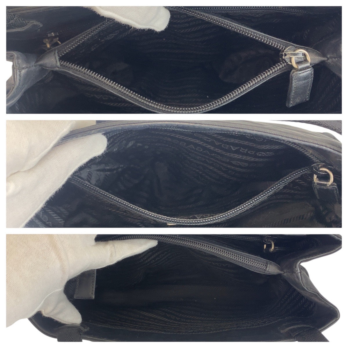 20846
PRADA プラダ テスート 三角ロゴプレート ブラック 黒 シルバー金具 ナイロン トートバッグ ショルダーバッグ レディース ABP30