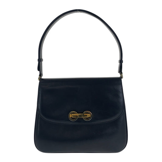 20848
GUCCI グッチ ヴィンテージ オールドグッチ ロッキングG ブラック 黒 ゴールド金具 レザー ショルダーバッグ ハンドバッグ レディース AB35