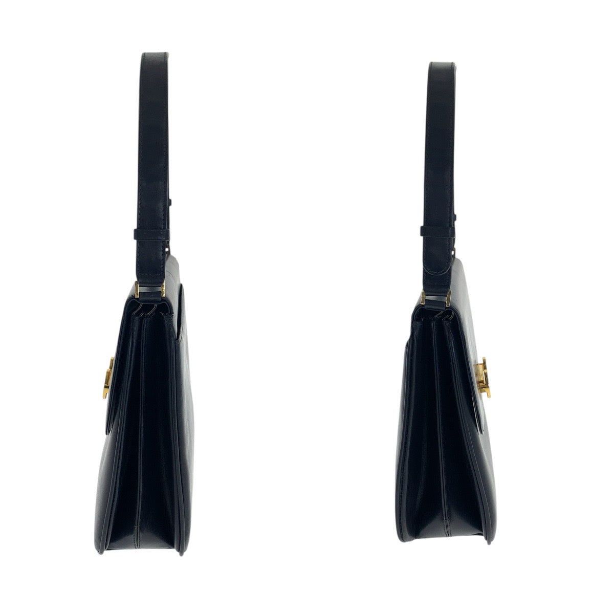 20848
GUCCI グッチ ヴィンテージ オールドグッチ ロッキングG ブラック 黒 ゴールド金具 レザー ショルダーバッグ ハンドバッグ レディース AB35