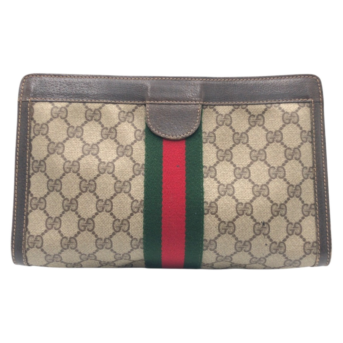 20849
GUCCI グッチ ヴィンテージ シェリーライン ブラウン PVC / レザー 41 014 クラッチバッグ セカンドバッグ 男女兼用 メンズ AB16