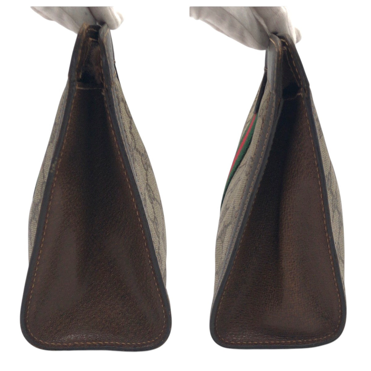 20849
GUCCI グッチ ヴィンテージ シェリーライン ブラウン PVC / レザー 41 014 クラッチバッグ セカンドバッグ 男女兼用 メンズ AB16