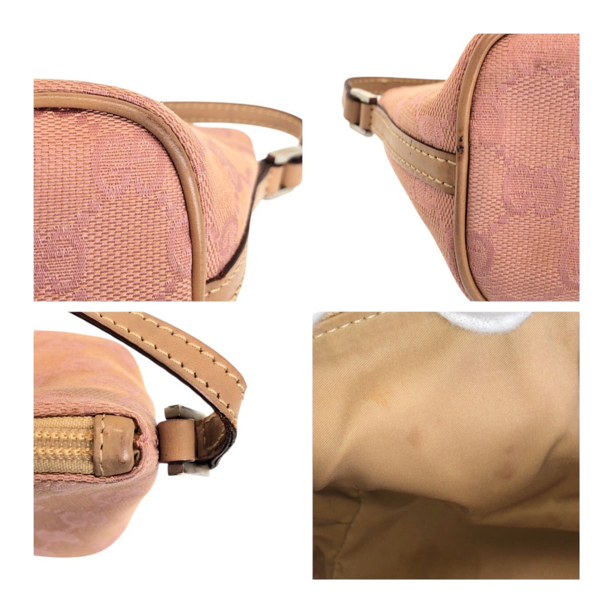 20851
GUCCI グッチ ピンク シルバー金具 GGキャンバス / レザー 039 1103 ハンドバッグ アクセサリーポーチ レディース ABP30