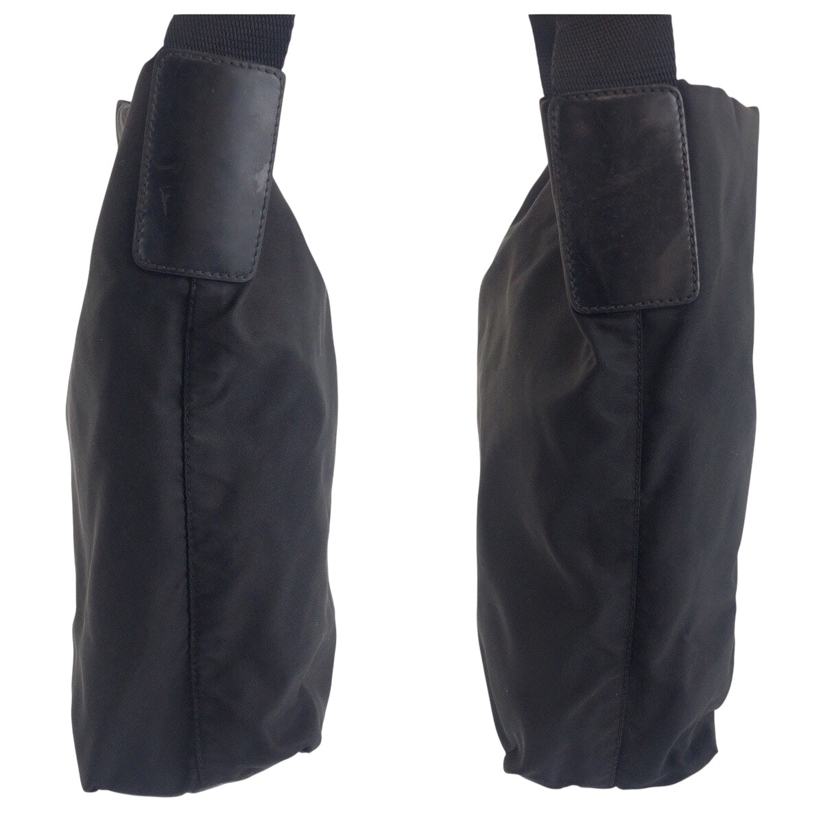 20852
PRADA プラダ テスート 三角ロゴプレート ブラック 黒 シルバー金具 ナイロン / レザー ショルダーバッグ メッセンジャーバッグ レディース ABP32