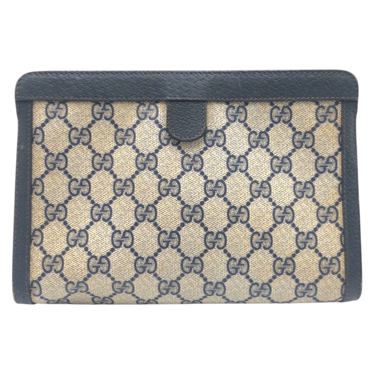 20855
GUCCI グッチ ヴィンテージ シャリーライン オールドグッチ ネイビー ベージュ PVC 89.01 クラッチバッグ セカンドバッグ 男女兼用 メンズ AB16