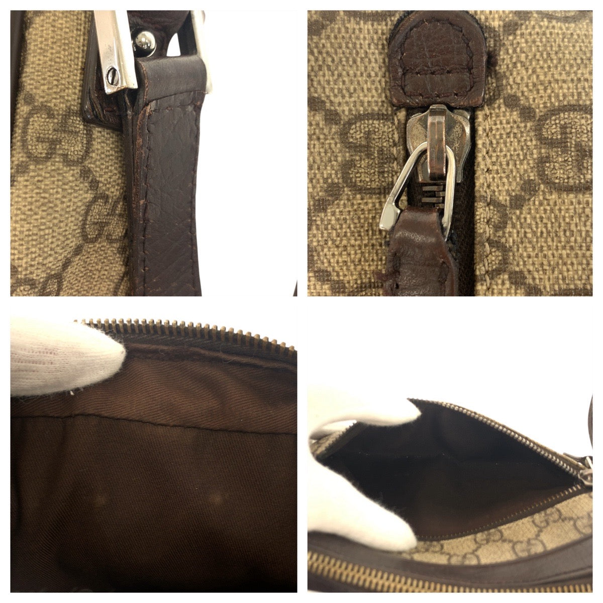 20856
GUCCI グッチ シェリーライン ベージュ ブラウン シルバー金具 GGスプリームキャンバス 162910 ショルダーバッグ ポシェット レディース AB30