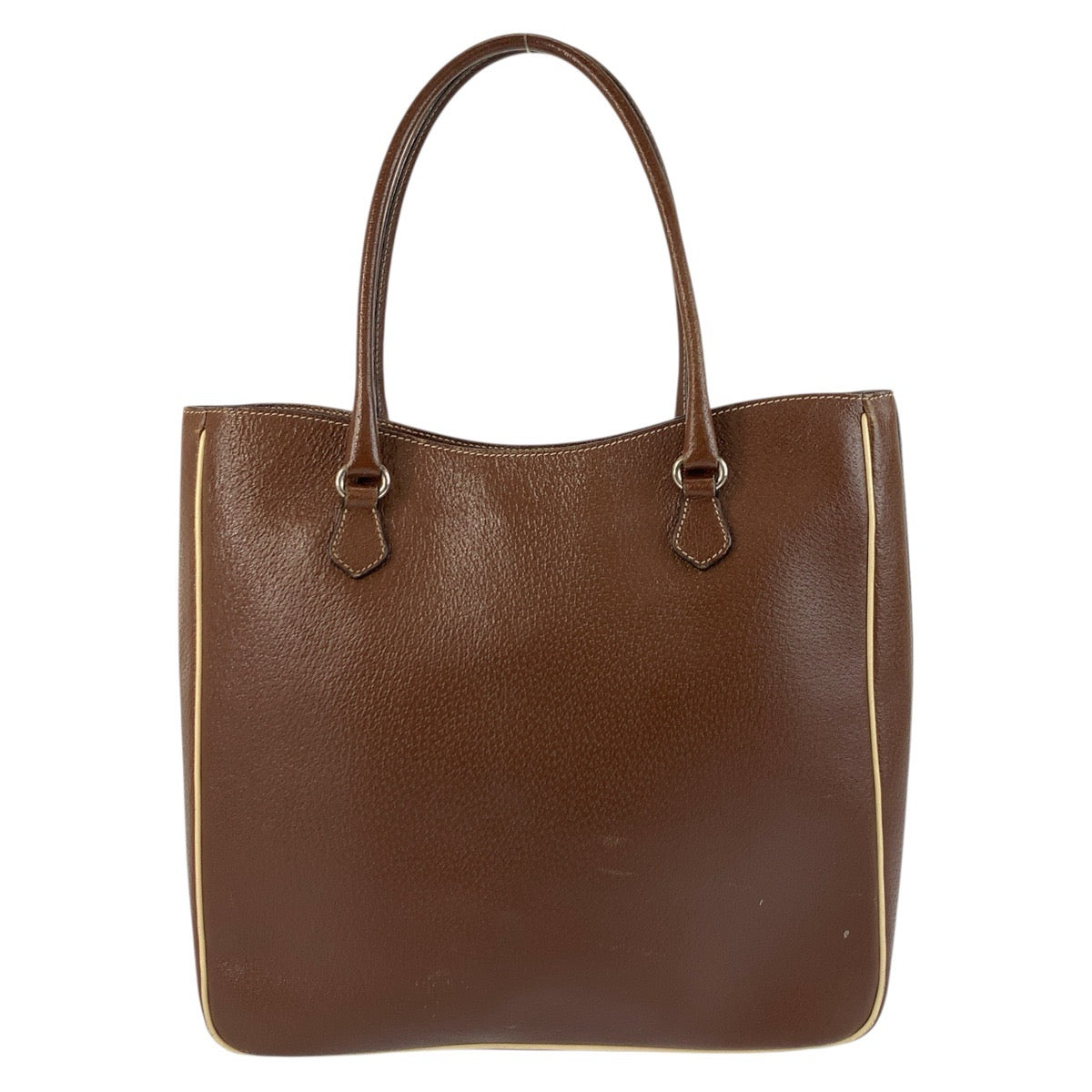 20858
PRADA プラダ 三角ロゴプレート ブラウン シルバー金具 レザー トートバッグ ハンドバッグ レディース AB30