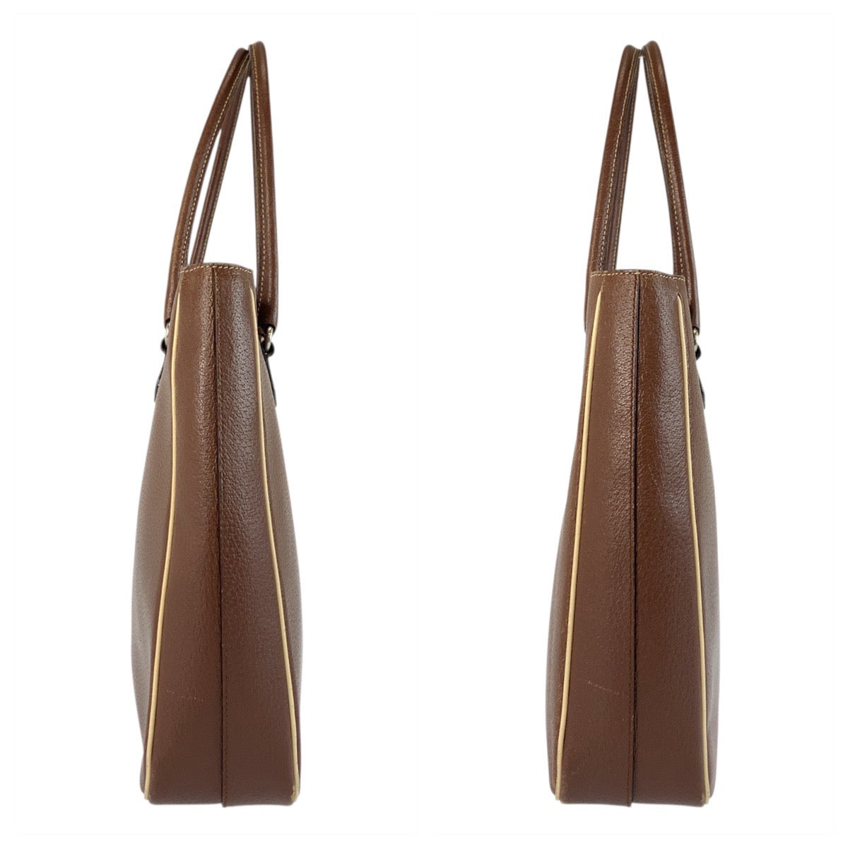 20858
PRADA プラダ 三角ロゴプレート ブラウン シルバー金具 レザー トートバッグ ハンドバッグ レディース AB30