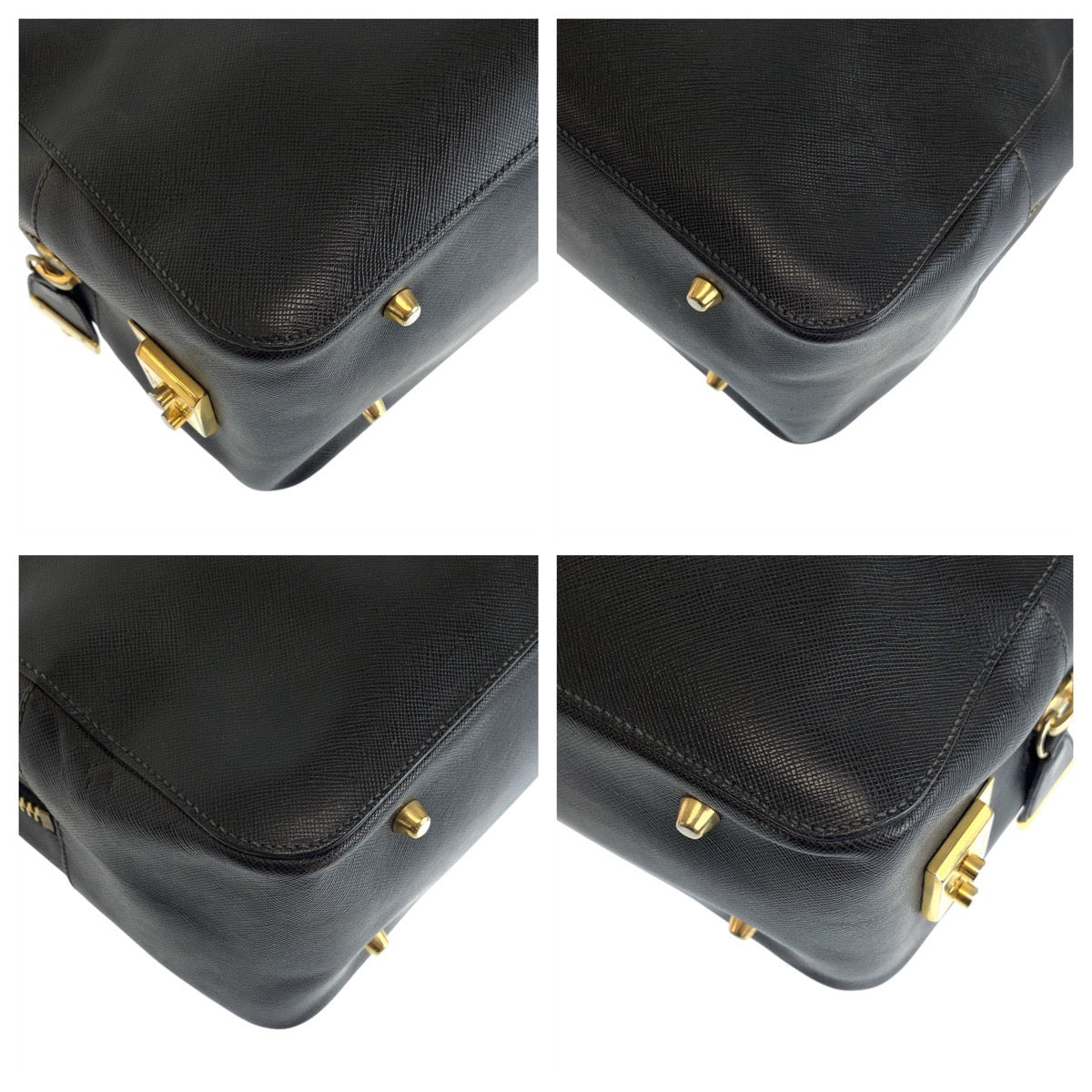 20860
PRADA プラダ サフィアーノ ブラック 黒 ゴールド金具 レザー トートバッグ ハンドバッグ レディース ABP44