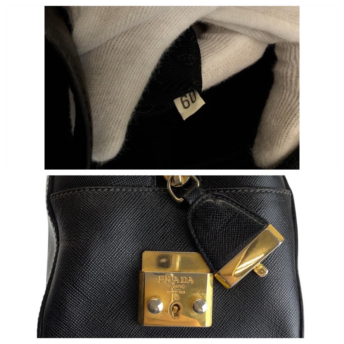 20860
PRADA プラダ サフィアーノ ブラック 黒 ゴールド金具 レザー トートバッグ ハンドバッグ レディース ABP44