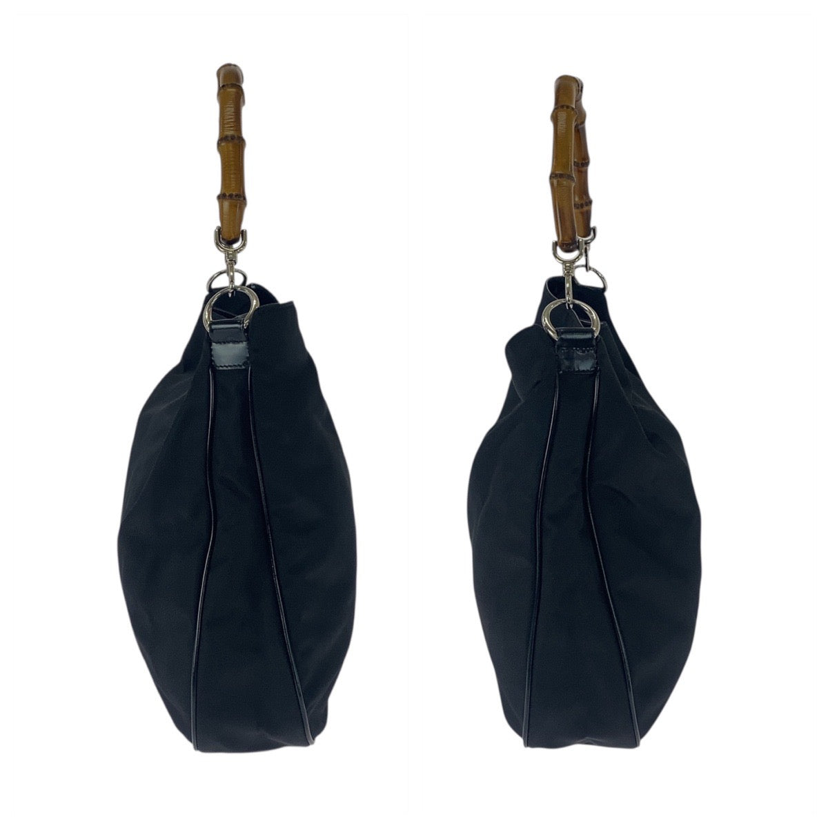 20861
GUCCI グッチ バンブー ブラック 黒 シルバー金具 キャンバス 001.1998.1577 ショルダーバッグ ハンドバッグ レディース ABP35