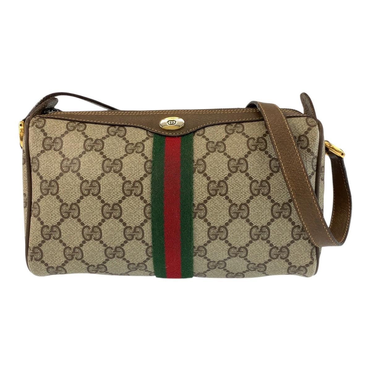 20862
GUCCI グッチ ヴィンテージ シェリーライン ベージュ ゴールド金具 GGスプリームキャンバス / レザー 89 02 018 ショルダーバッグ ポシェット レディース AB42