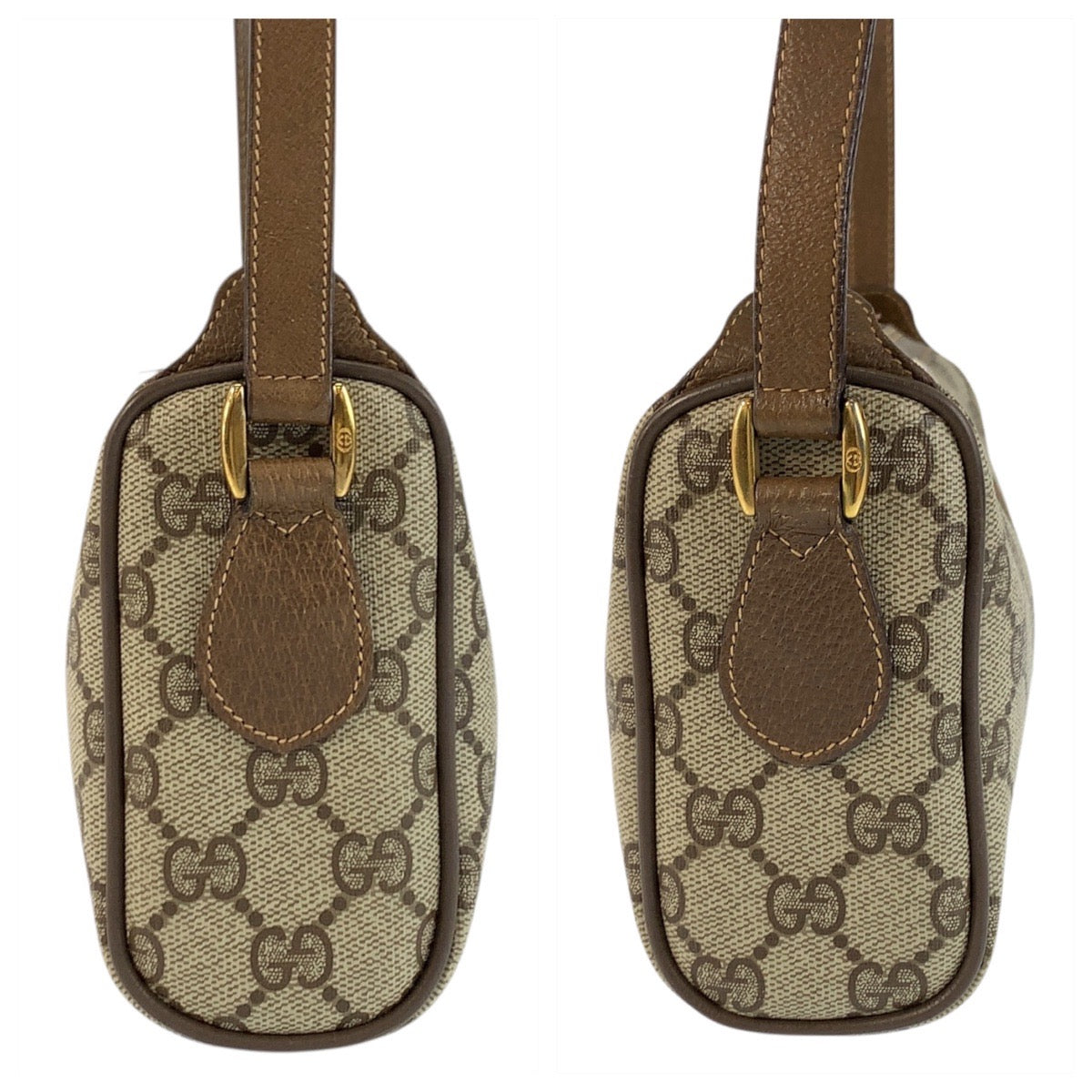 20862
GUCCI グッチ ヴィンテージ シェリーライン ベージュ ゴールド金具 GGスプリームキャンバス / レザー 89 02 018 ショルダーバッグ ポシェット レディース AB42