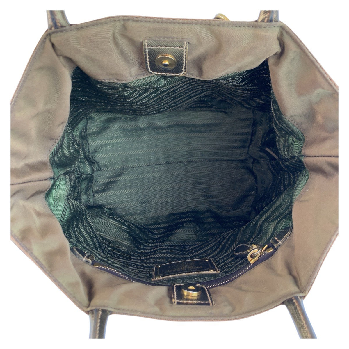 20863
PRADA プラダ カーキ ナイロン 31 トートバッグ ハンドバッグ レディース AB30