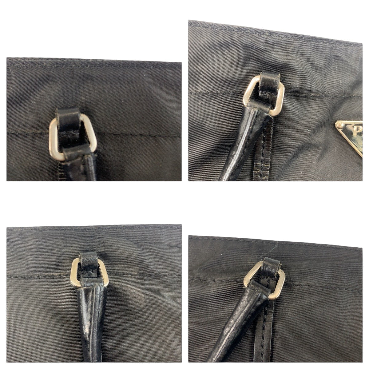 20864
PRADA プラダ テスート 三角ロゴプレート ブラック 黒 シルバー金具 ナイロン / レザー トートバッグ ショルダーバッグ レディース ABP30