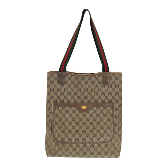 20865
GUCCI グッチ ヴィンテージ シェリーライン オールドグッチ ブラウン ゴールド金具 GGスプリームキャンバス / レザー 39 02 003 トートバッグ ショルダーバッグ レディース AB21