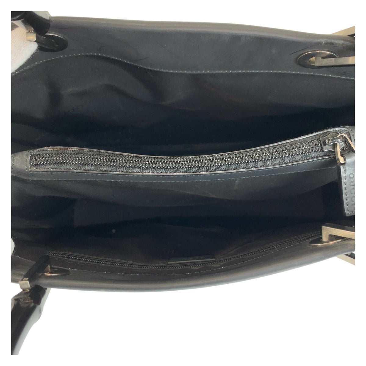 20868
GUCCI グッチ バンブー ブラック 黒 レザー 002 1010 ハンドバッグ トートバッグ レディース AB32