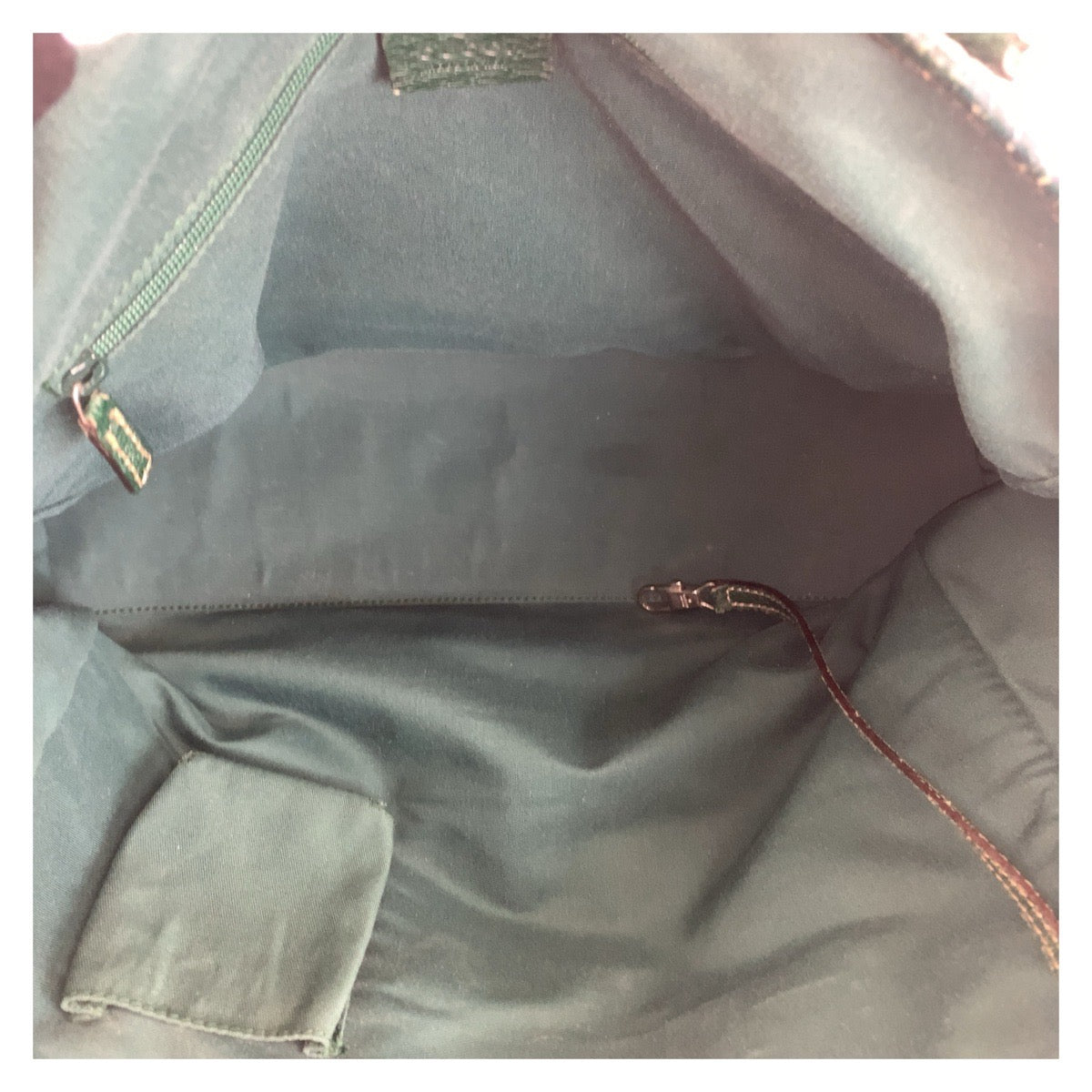 20870
GUCCI グッチ シェリーライン ベージュ グリーン シルバー金具 GGキャンバス / レザー 145758 トートバッグ ショルダーバッグ レディース AB21