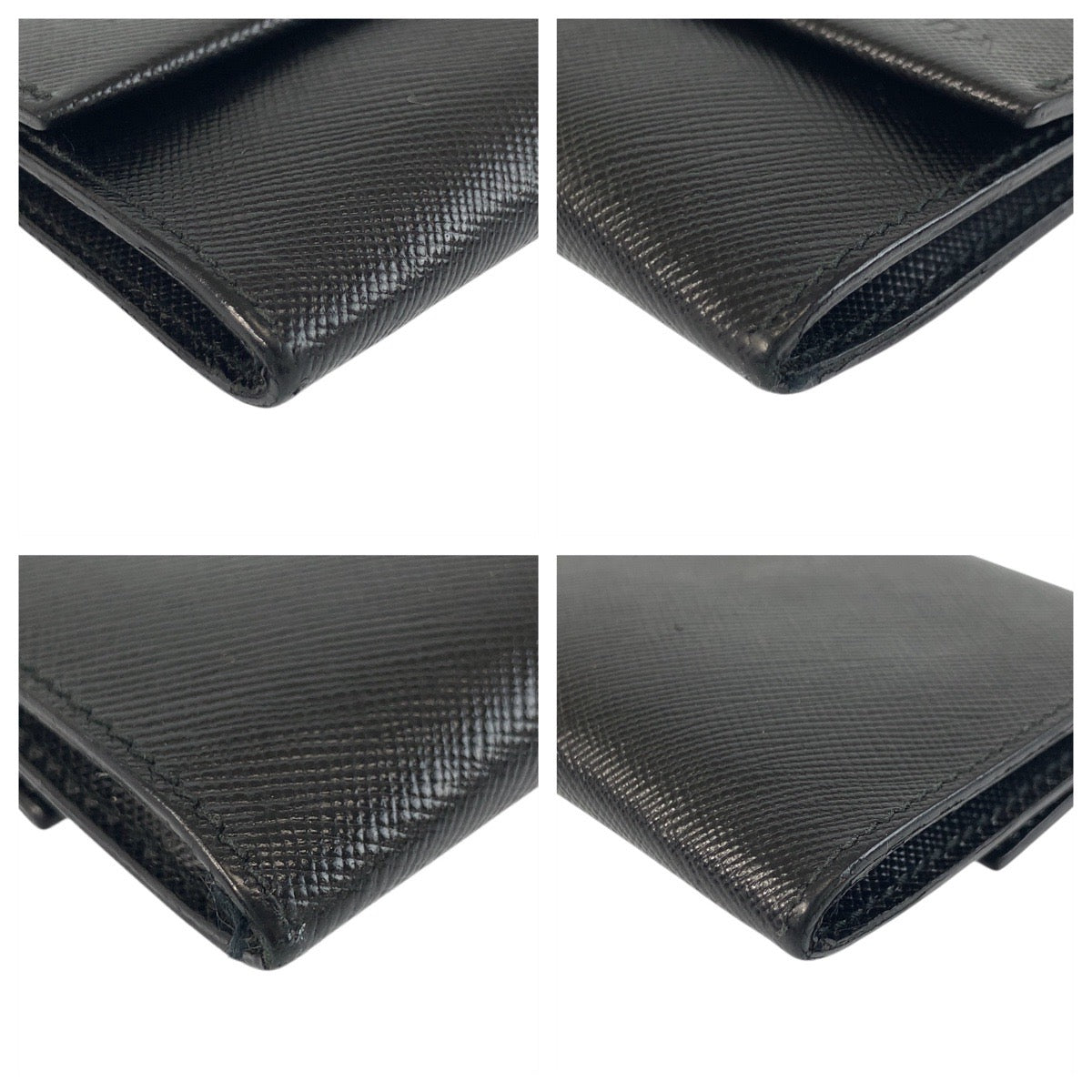 20872
PRADA プラダ サフィアーノ ブラック 黒 シルバー金具 レザー コインケース 小銭入れ メンズ A16