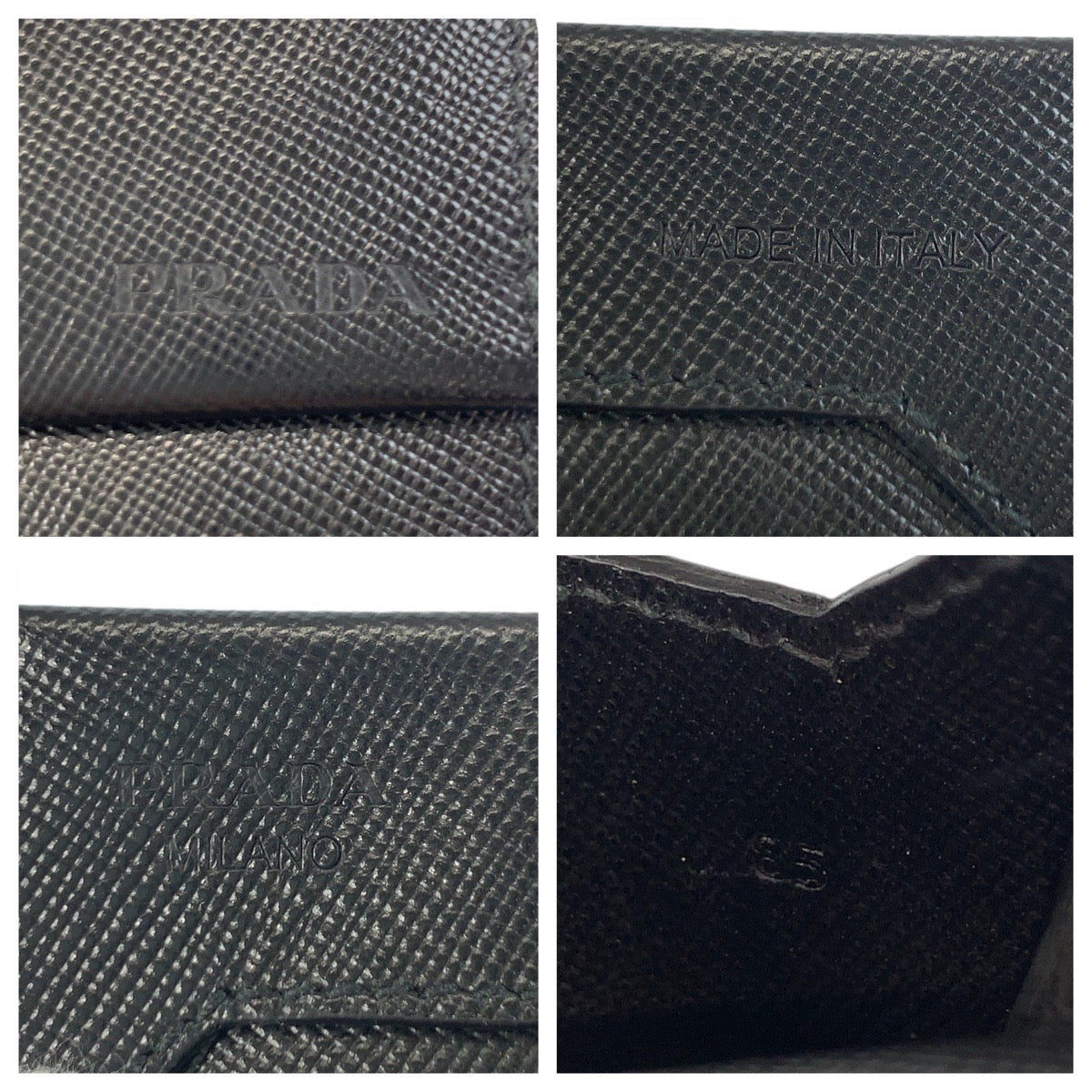 20872
PRADA プラダ サフィアーノ ブラック 黒 シルバー金具 レザー コインケース 小銭入れ メンズ A16