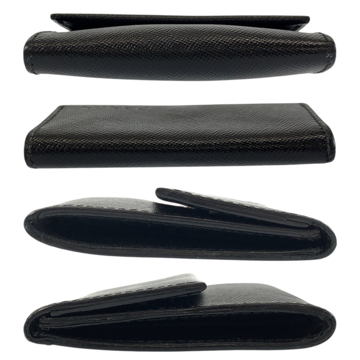 20872
PRADA プラダ サフィアーノ ブラック 黒 シルバー金具 レザー コインケース 小銭入れ メンズ A16