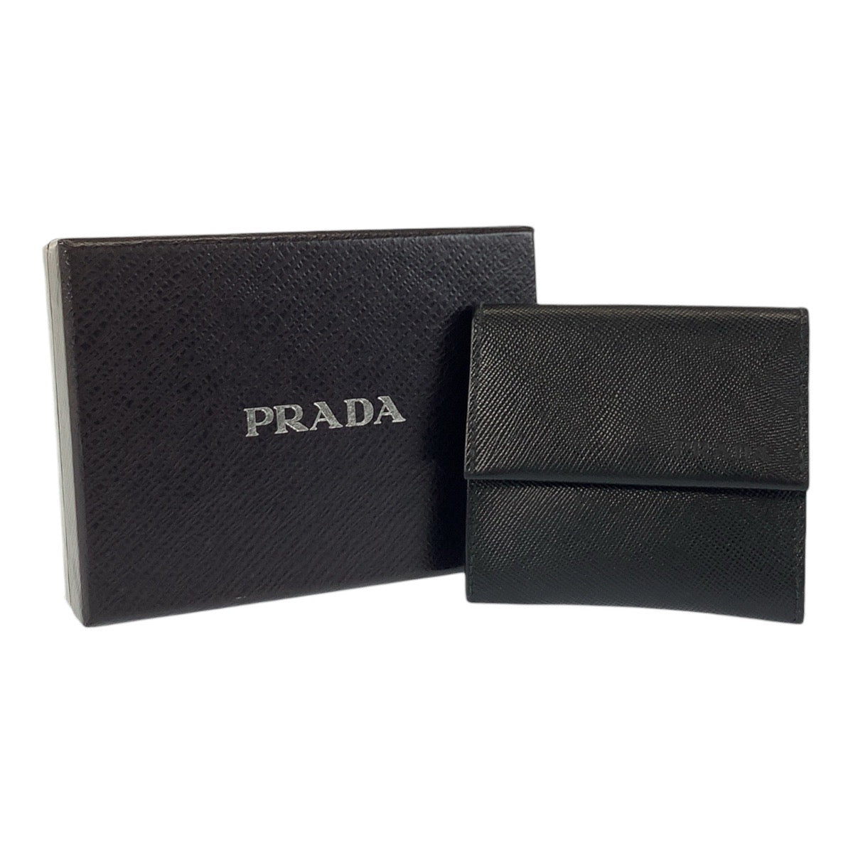 20872
PRADA プラダ サフィアーノ ブラック 黒 シルバー金具 レザー コインケース 小銭入れ メンズ A16