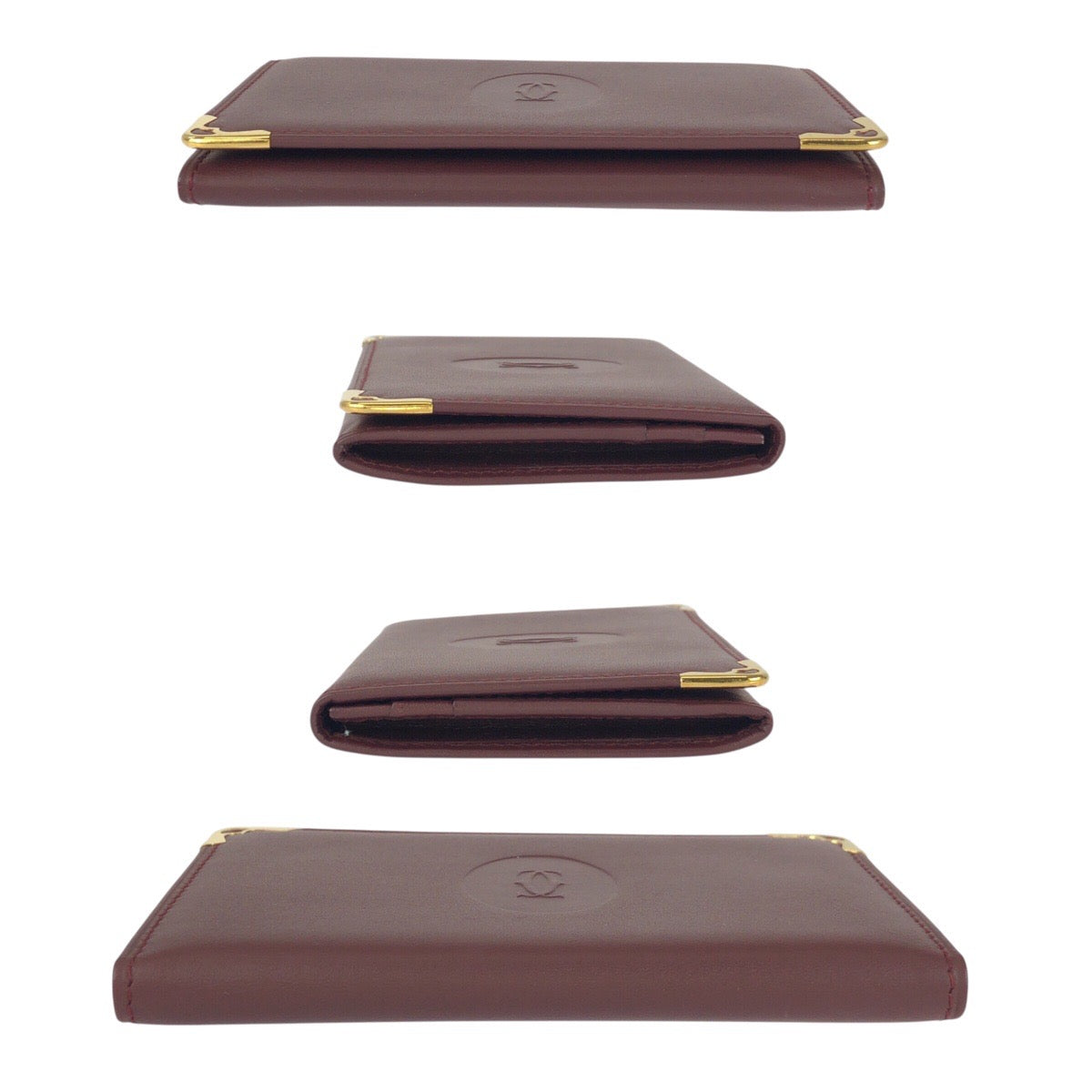 20874
CARTIER カルティエ マストライン ワインレッド ボルドー ゴールド金具 レザー カードケース 名刺入れ 男女兼用 レディース A16