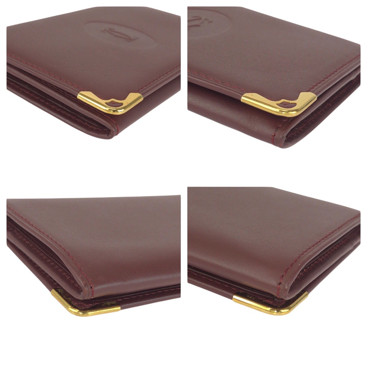 20874
CARTIER カルティエ マストライン ワインレッド ボルドー ゴールド金具 レザー カードケース 名刺入れ 男女兼用 レディース A16