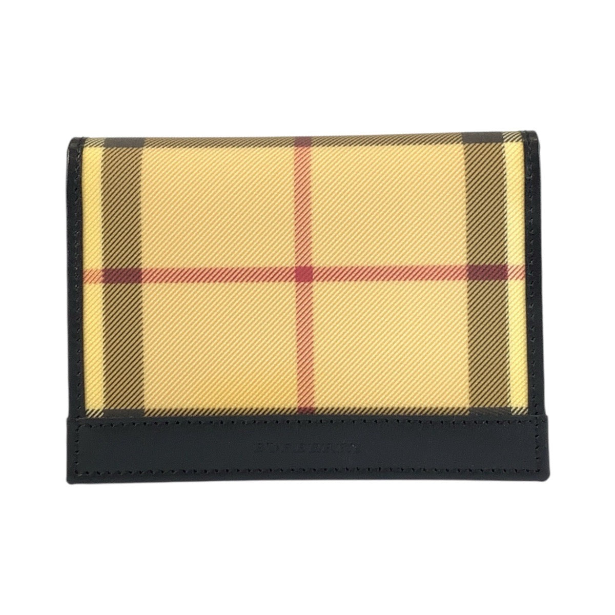 20876
BURBERRY バーバリー チェック柄 ベージュ ブラック 黒 PVC カードケース 名刺入れ レディース A14