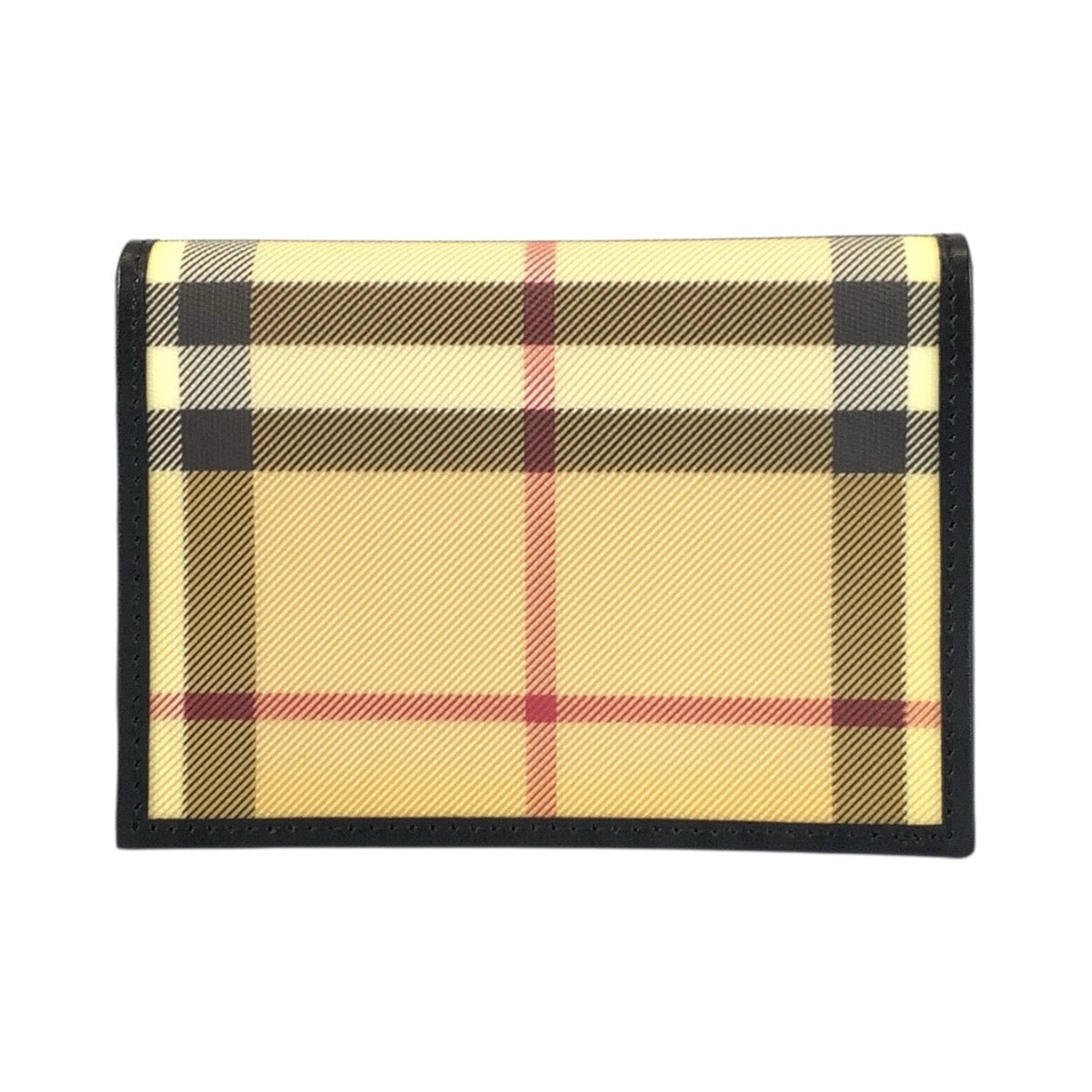 20876
BURBERRY バーバリー チェック柄 ベージュ ブラック 黒 PVC カードケース 名刺入れ レディース A14