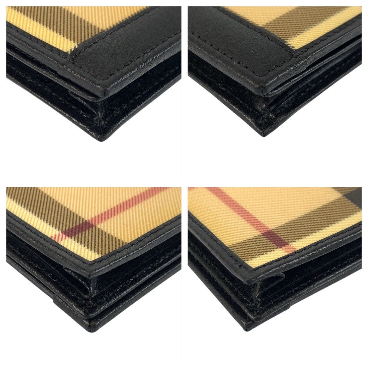 20876
BURBERRY バーバリー チェック柄 ベージュ ブラック 黒 PVC カードケース 名刺入れ レディース A14