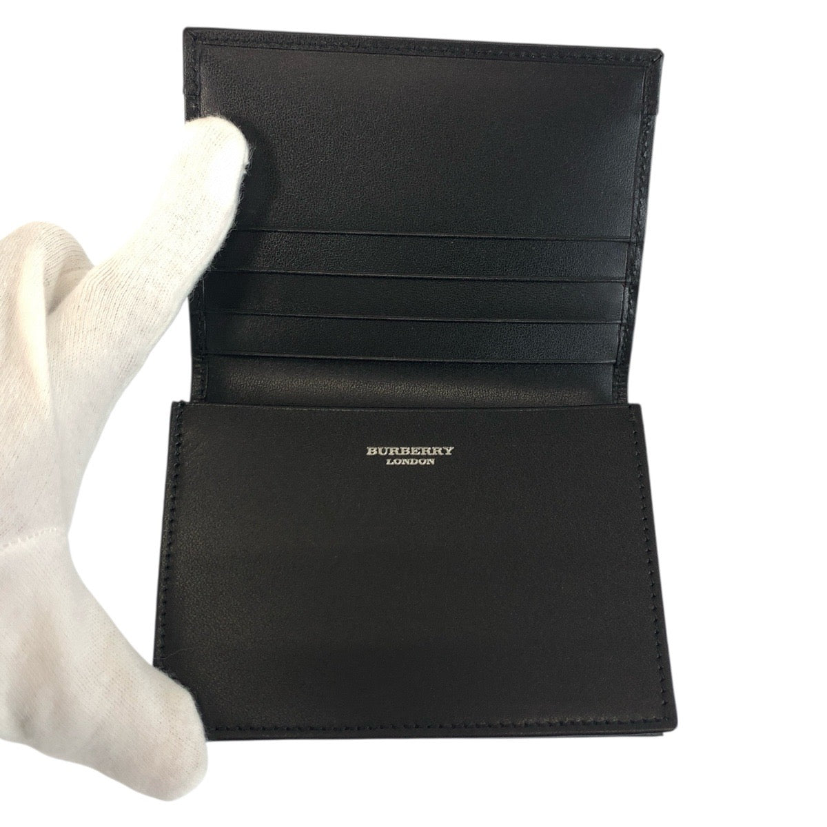 20876
BURBERRY バーバリー チェック柄 ベージュ ブラック 黒 PVC カードケース 名刺入れ レディース A14
