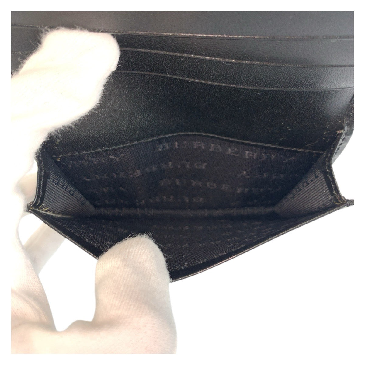20876
BURBERRY バーバリー チェック柄 ベージュ ブラック 黒 PVC カードケース 名刺入れ レディース A14