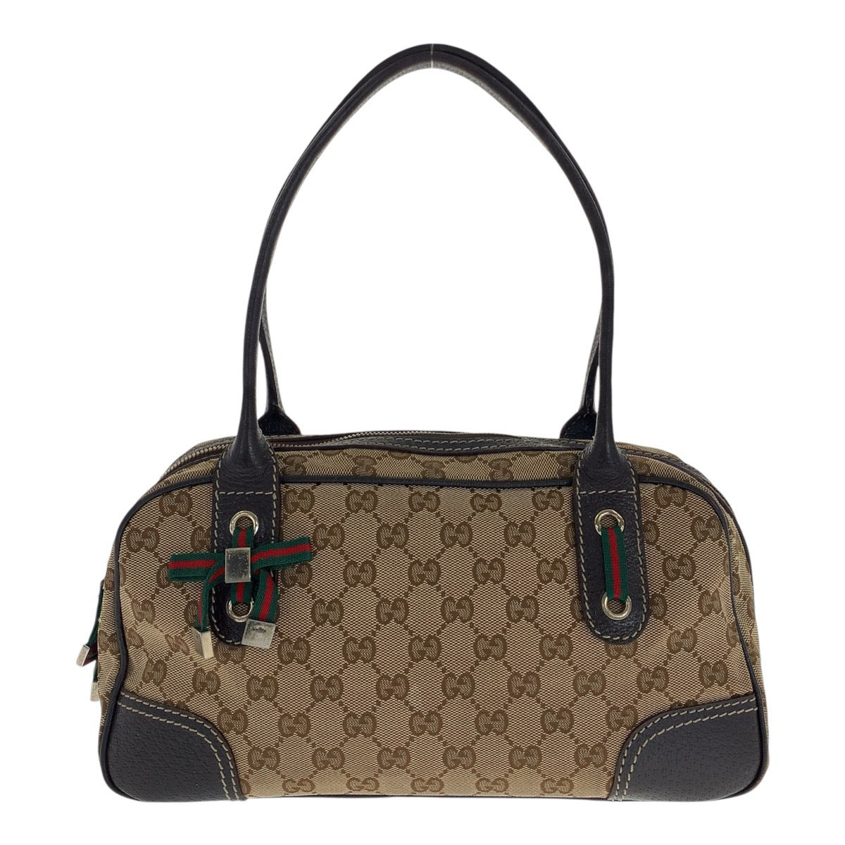 20878
GUCCI グッチ プリンシー シェリーライン ベージュ ダークブラウン ゴールド金具 GGキャンバス / レザー 161720 ハンドバッグ ミニボストンバッグ レディース AB24