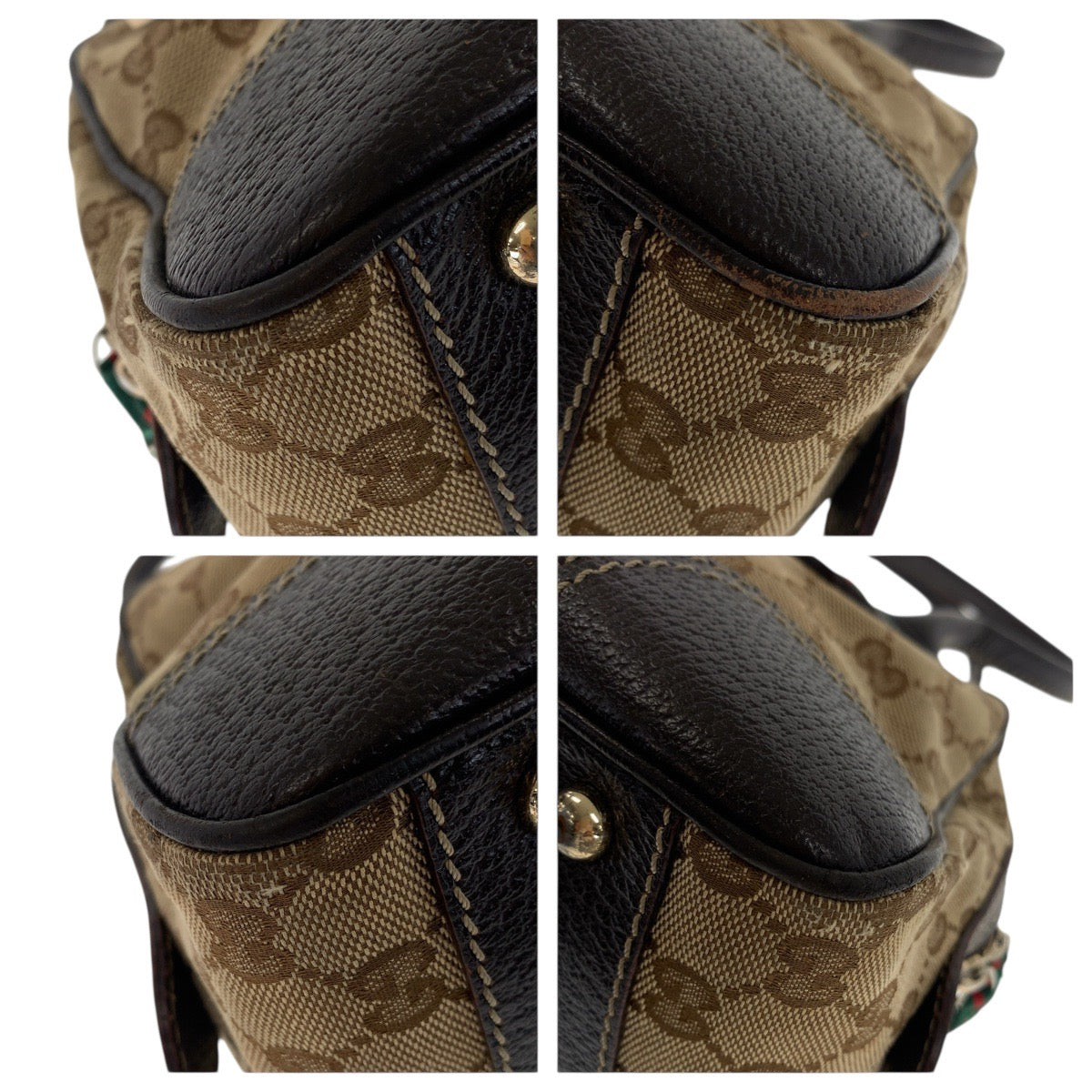 20878
GUCCI グッチ プリンシー シェリーライン ベージュ ダークブラウン ゴールド金具 GGキャンバス / レザー 161720 ハンドバッグ ミニボストンバッグ レディース AB24