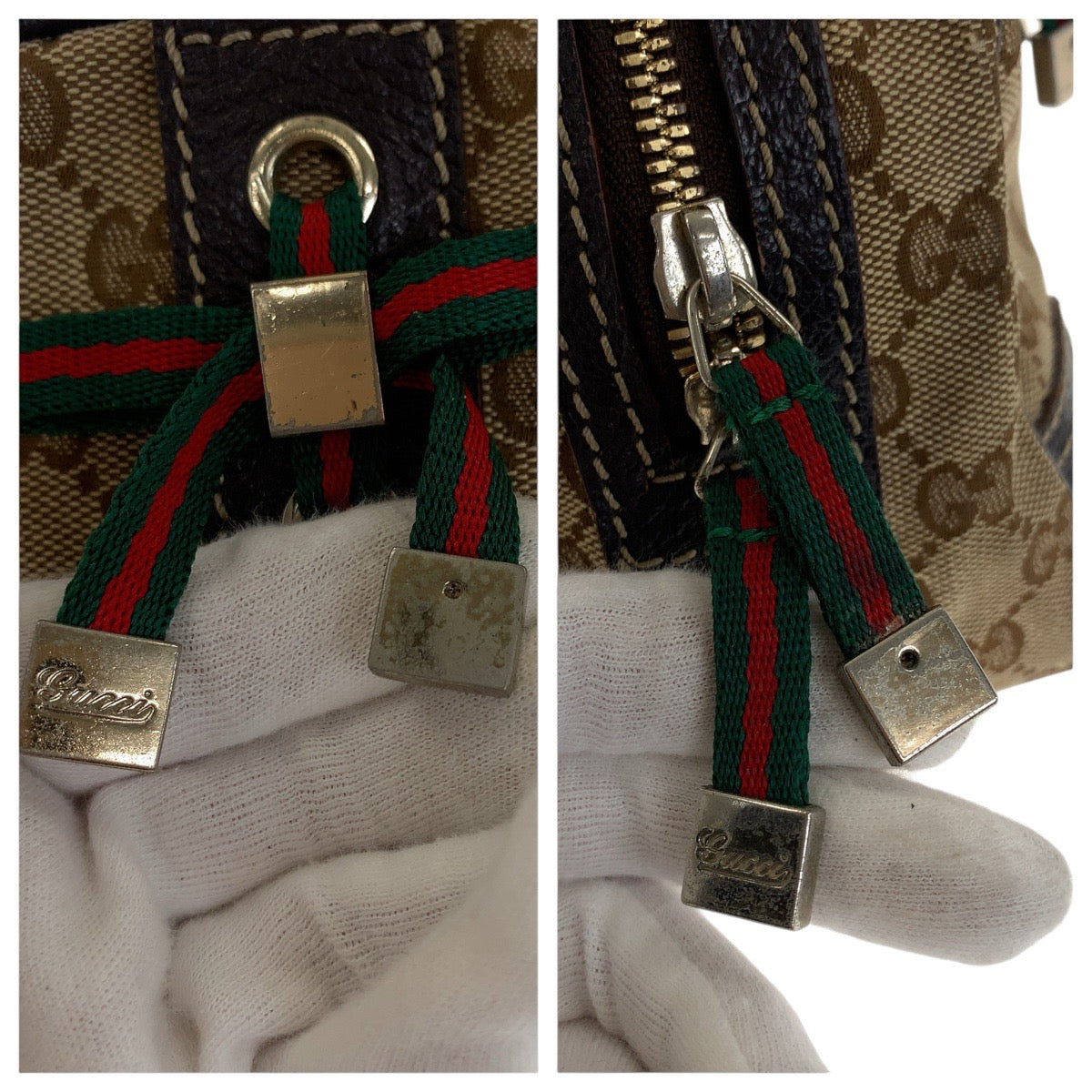 20878
GUCCI グッチ プリンシー シェリーライン ベージュ ダークブラウン ゴールド金具 GGキャンバス / レザー 161720 ハンドバッグ ミニボストンバッグ レディース AB24